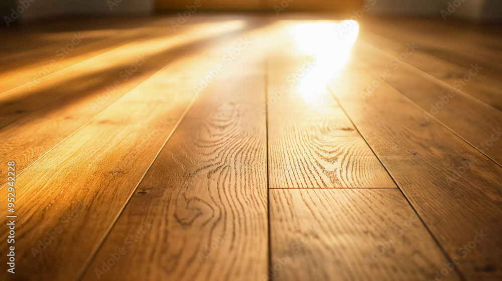 Laminate floor plank, wooden interior for home or house room renovation, natural hardwood material with a clean and decorative pattern, close up of the installation process Laminate floor plank, wooden interior for home or house room renovation, natural hardwood material with a clean and decorative pattern, close up of the installation process