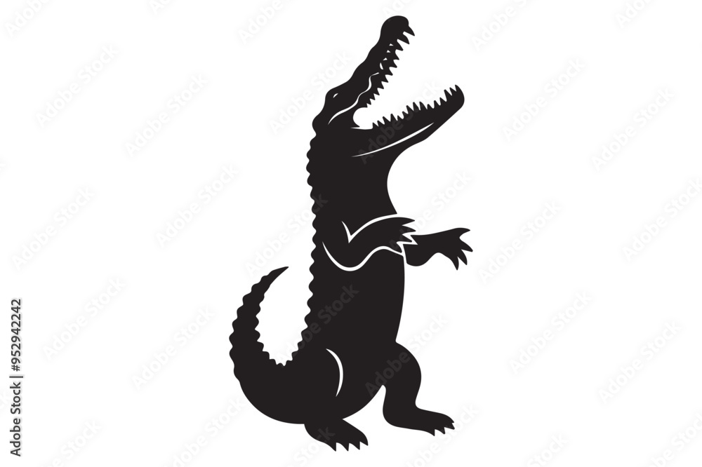 Obraz premium Crocodile silhouette vector illustration
