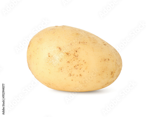 One young fresh potato isolated on white