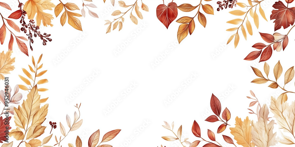 Create a junk journal frame made of autumna florals and leaves, luxurious design with gold details, text centered in the middle, isolated on white background, vector Create a junk journal frame made of autumna florals and leaves, luxurious design with gold details, text centered in the middle, isolated on white background, vector