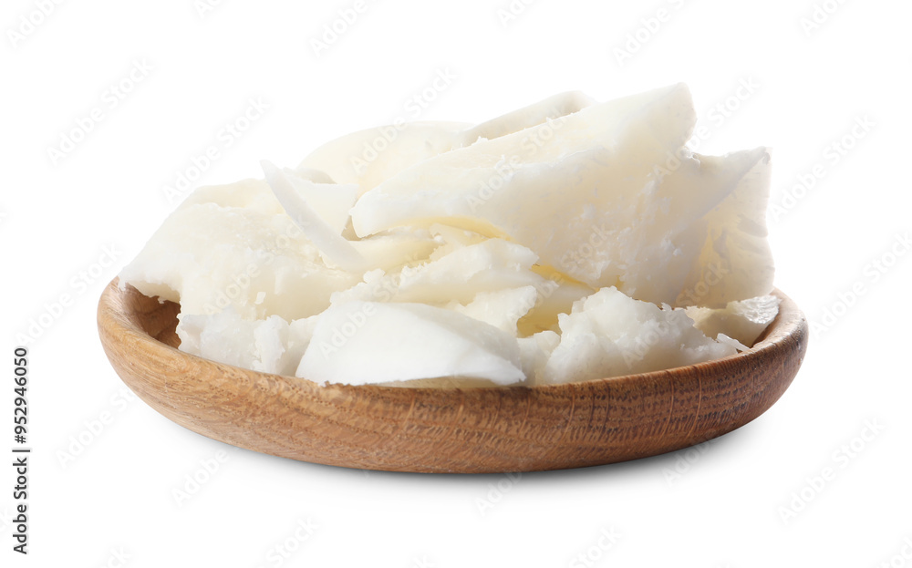 Sample of natural shea butter isolated on white Sample of natural shea butter isolated on white