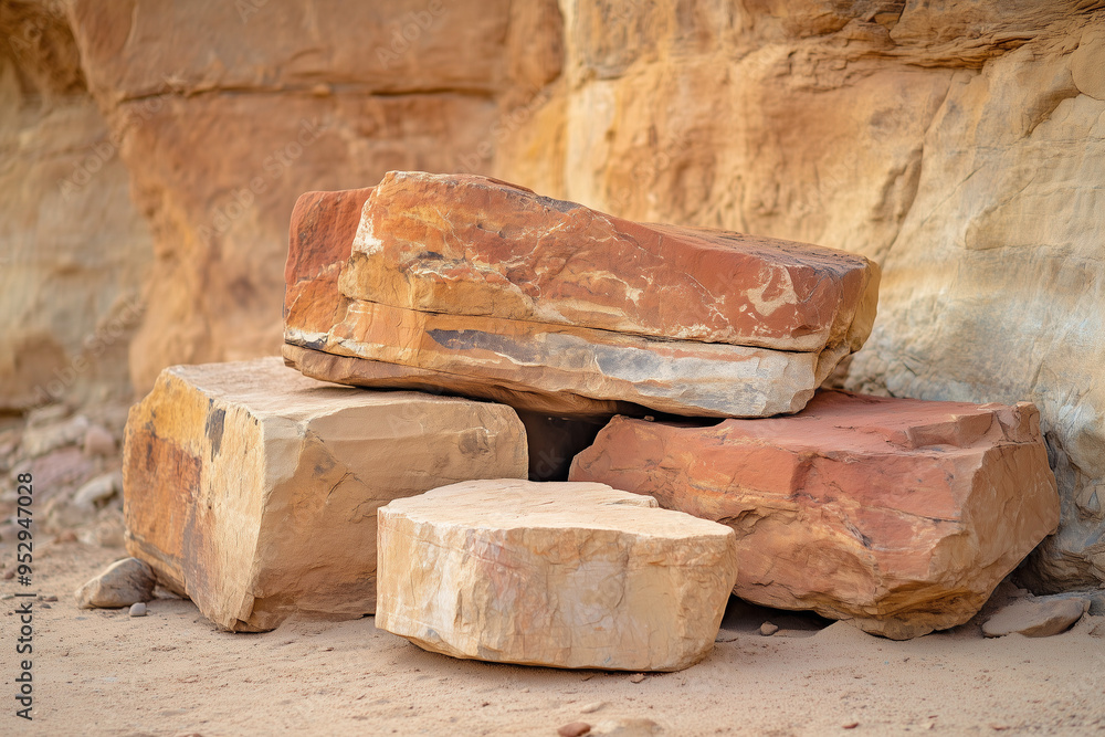 Natural Architecture: Sandstone Chunks at the Base of a Cliff Natural Architecture: Sandstone Chunks at the Base of a Cliff