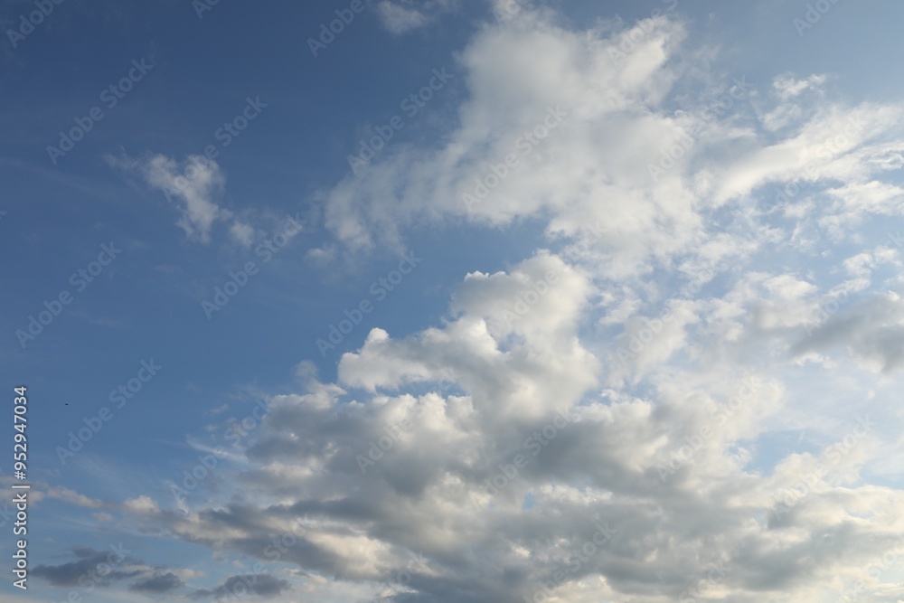 Beautiful view of blue sky with fluffy clouds Beautiful view of blue sky with fluffy clouds