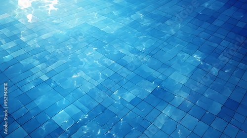 Blue Tiled Pool Water.