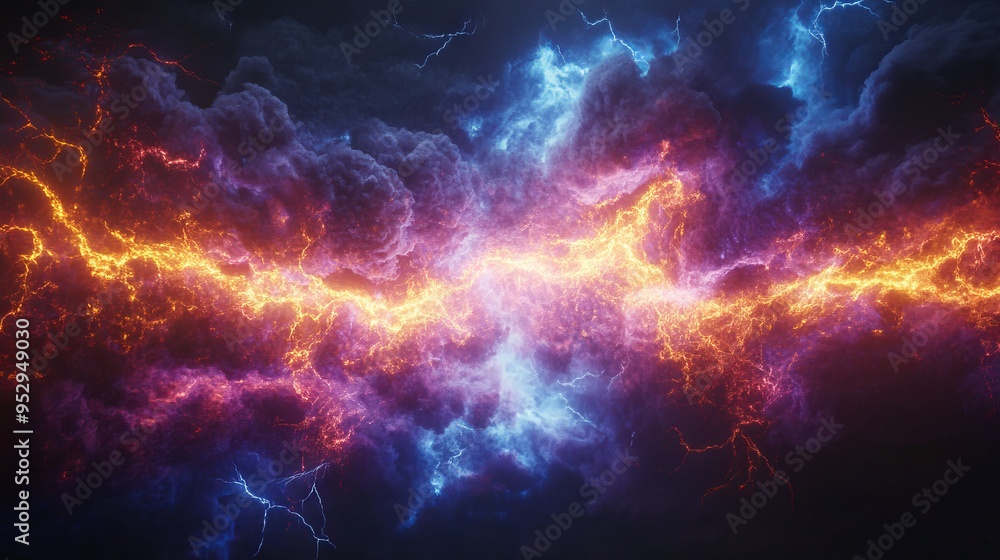 lightning strike colored 3d rendering element lightning strike colored 3d rendering element