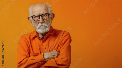 Closeup portrait of an angry, elderly old man with a serious, displeased annoyed unhappy face expression, frustration and attitude of a senior adult, upset pensioner