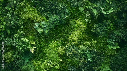 Top view of green moss with rich, natural texture as a background