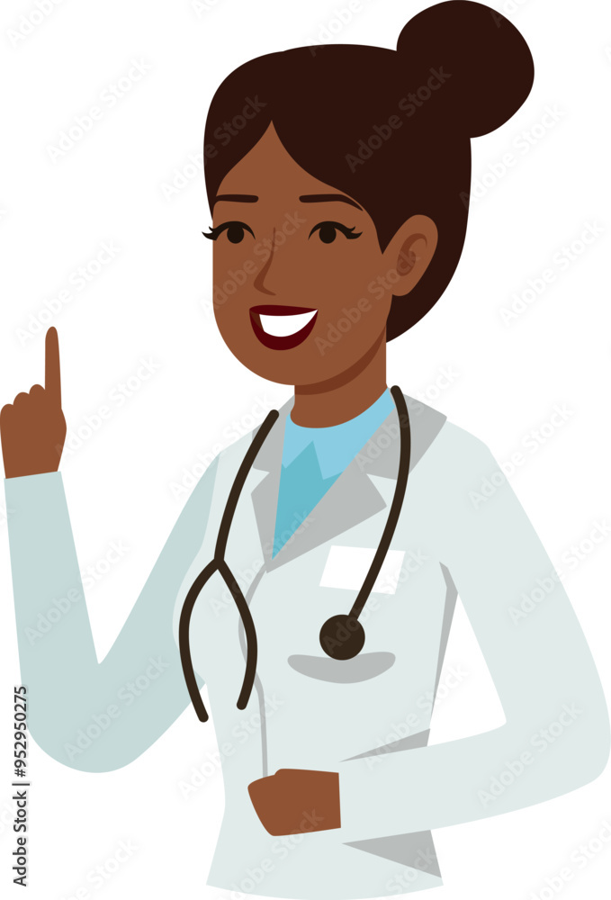 Female doctor character. Medical staff cartoon portrait Female doctor character. Medical staff cartoon portrait