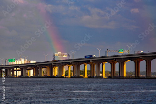 Fotografie rainbow over bridge