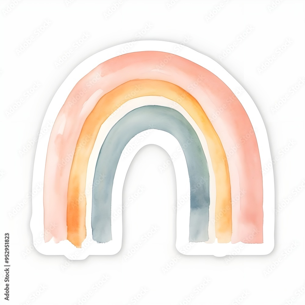 Obraz premium Colorful rainbow stickers. Generative ai