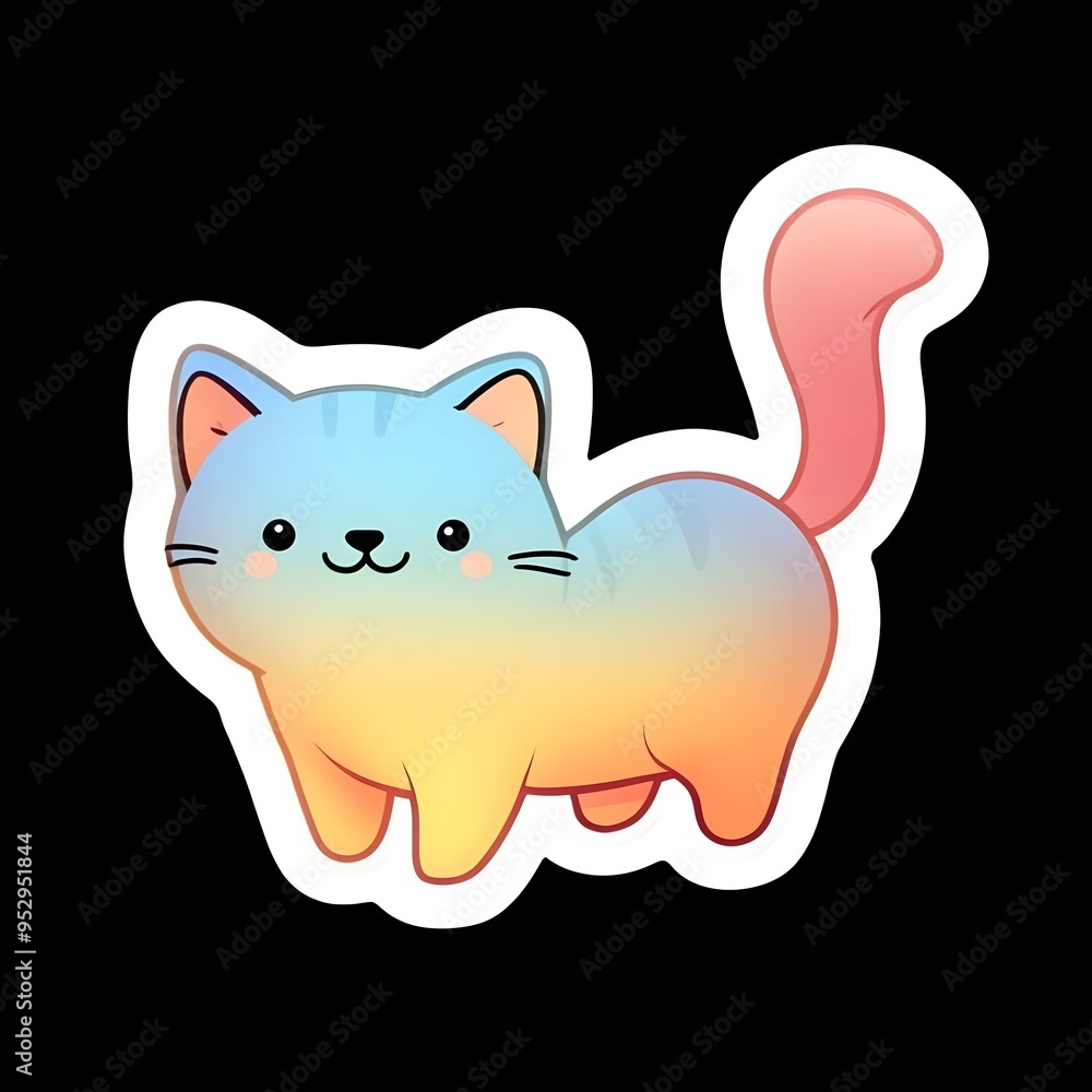 Naklejka premium A cute pastel-colored cat. Generative ai