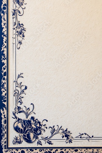 Elegant Blue Floral Invitation Design with White Background
