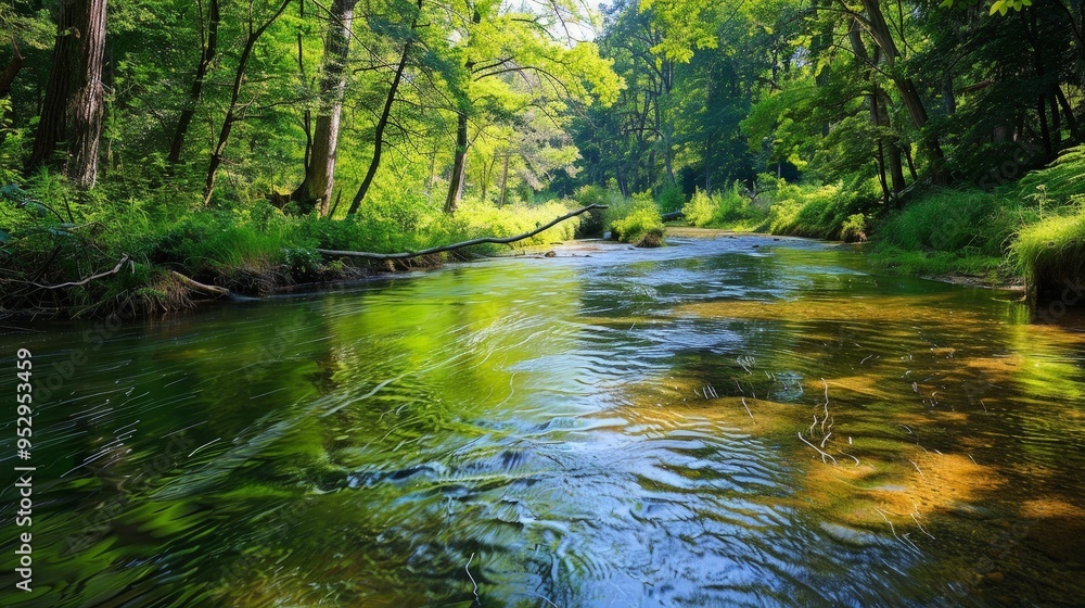 Relax by a peaceful river that winds through a dense forest, its clear waters reflecting the lush vegetation on its banks. Relax by a peaceful river that winds through a dense forest, its clear waters reflecting the lush vegetation on its banks.
