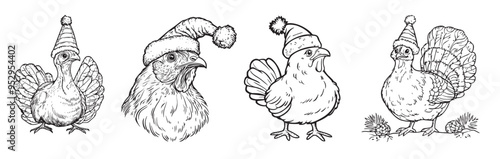 Illustration of party turkey , turkey in thanksgiving day