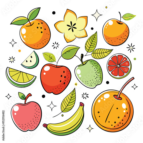 set of fruit icons