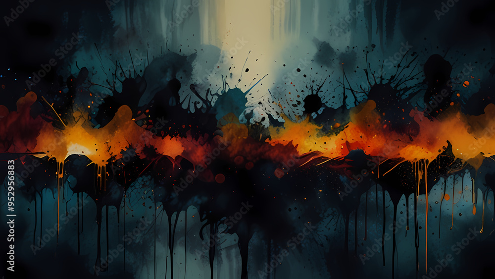 Fototapeta premium Create an abstract background where ink appears to bleed and spread across a canvas