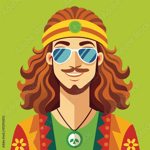 hippie man with sunglasses