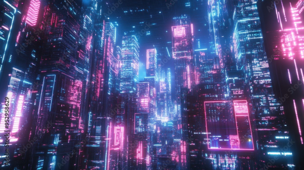 Neon Cityscape: A Futuristic Vision Neon Cityscape: A Futuristic Vision