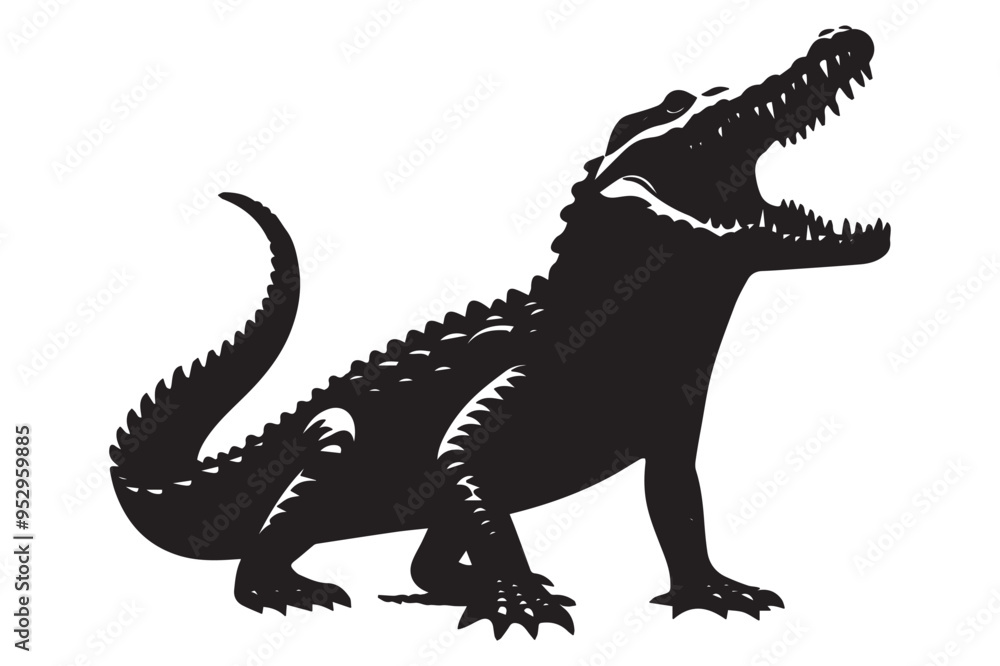 Crocodile silhouette vector illustration Crocodile silhouette vector illustration