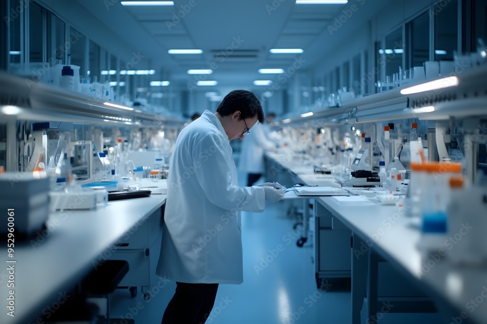 Pristine Medical Research Laboratory with Cutting Edge Equipment and Meticulous Scientists at Work Pristine Medical Research Laboratory with Cutting Edge Equipment and Meticulous Scientists at Work