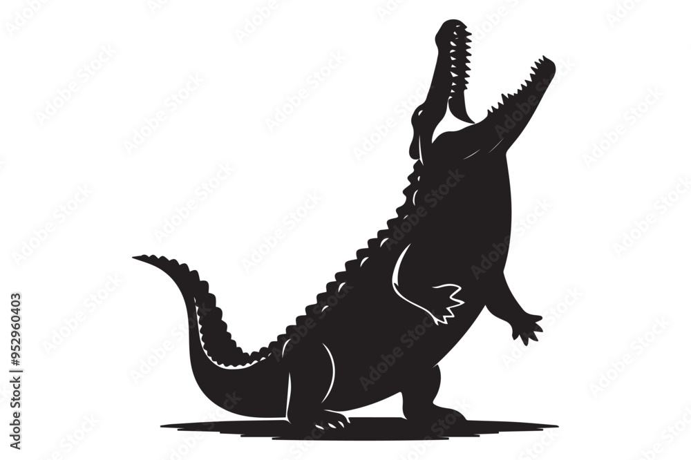 Crocodile silhouette vector illustration Crocodile silhouette vector illustration