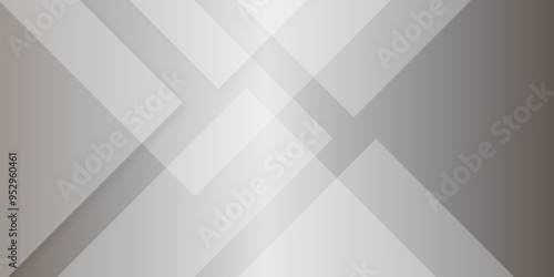 Modern luxury pattern of geometric white and gray color background, Elegant abstract background with grey lines with shadow. white paper transparent material in triangle technology and square shape
