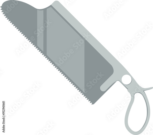 Manual bone saw cartoon icon. Orthopedic tool