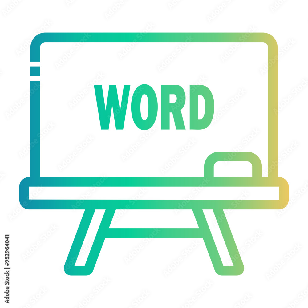 blackboard Line Gradient Icon blackboard Line Gradient Icon