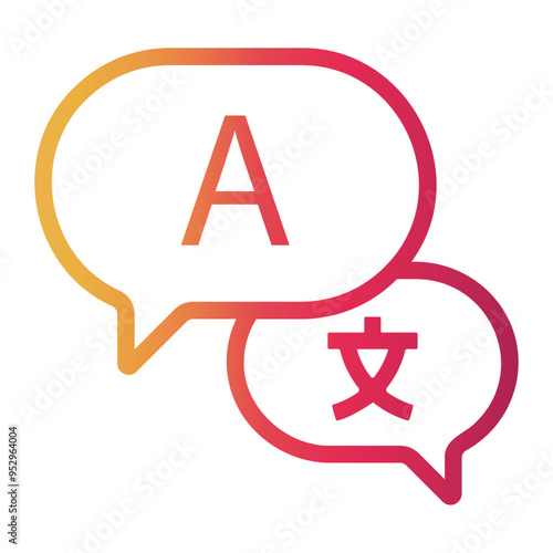 translator Line Gradient Icon