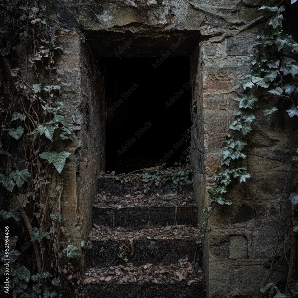 Dark Entrance to an Abandoned Building Dark Entrance to an Abandoned Building