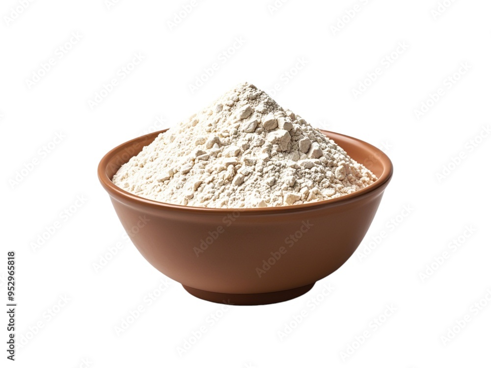 bowl of wheat flour isolated on a white background. clipping path design element bowl of wheat flour isolated on a white background. clipping path design element