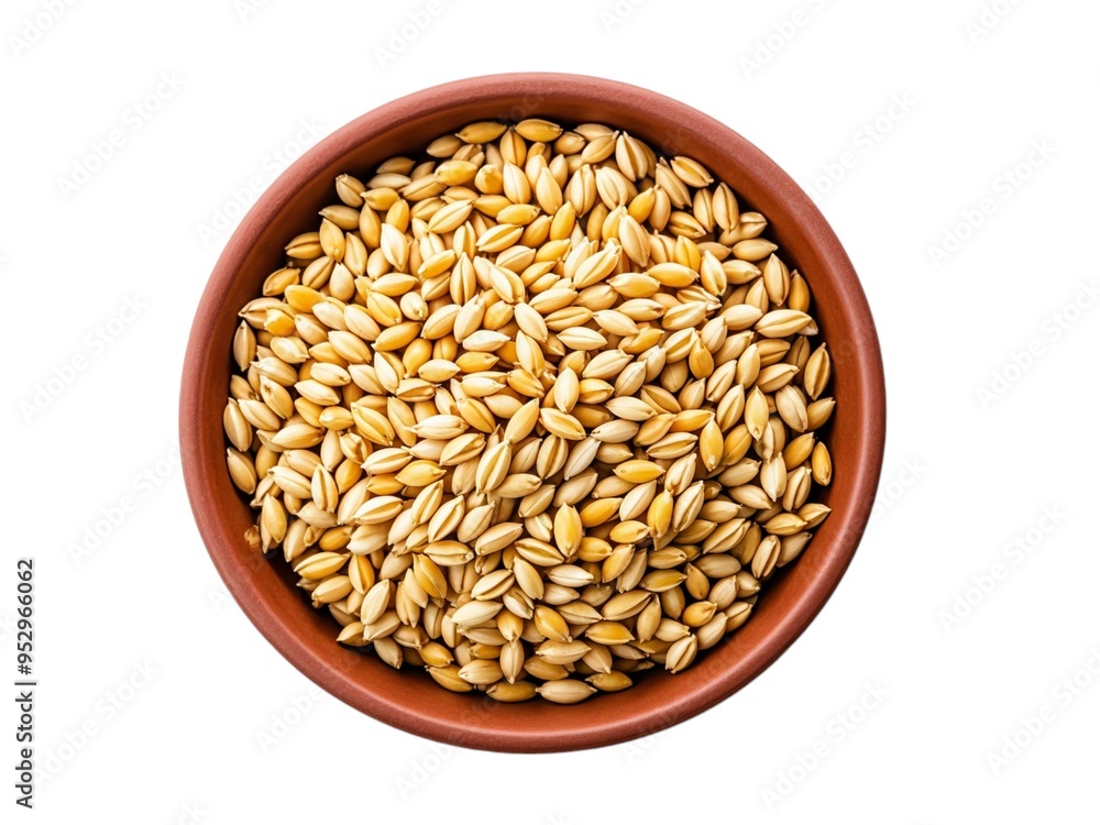 bowl containing wheat grains isolated on a white background. clipping path design element bowl containing wheat grains isolated on a white background. clipping path design element