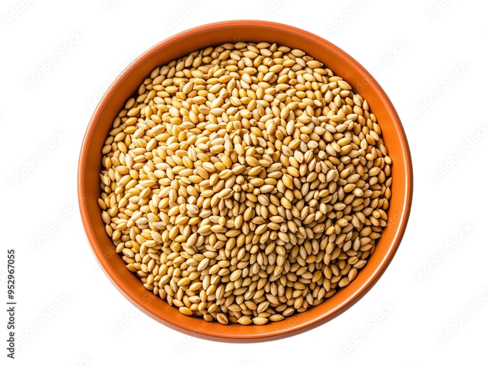bowl containing wheat grains isolated on a white background. clipping path design element bowl containing wheat grains isolated on a white background. clipping path design element