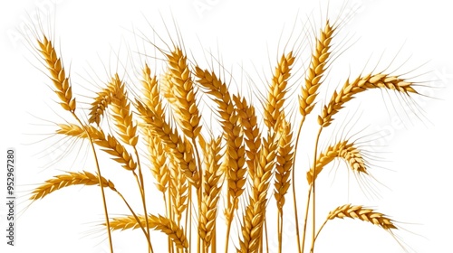 wheat isolated on a white background. clipping path design element