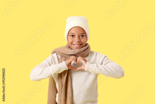 Cute little happy African-A...
