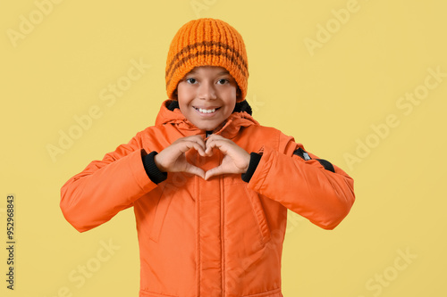 Cute little happy African-A...