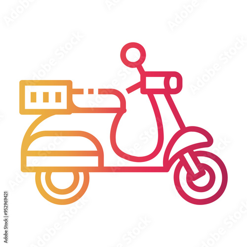 vespa travel Line Gradient Icon