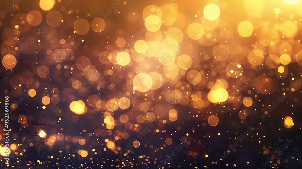 Abstract background with blurred golden bokeh lights. Abstract background with blurred golden bokeh lights.