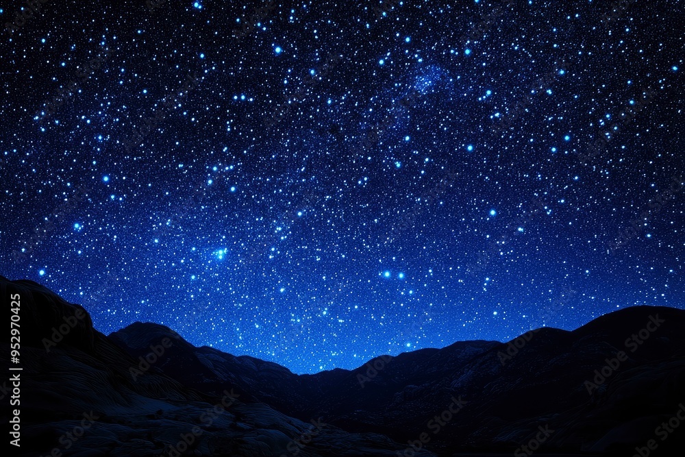 A stunning natural spectacle, often seen in remote areas with minimal light pollution, where countless stars create a breathtaking celestial display against the deep blue night sky, ai A stunning natural spectacle, often seen in remote areas with minimal light pollution, where countless stars create a breathtaking celestial display against the deep blue night sky, ai
