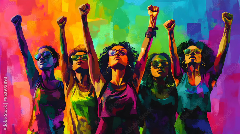 Fototapeta premium Women Raise Their Voices for Equality and Empowerment on Women's Equality Day