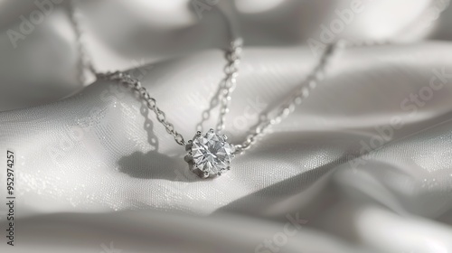 Close-up of a necklace with diamonds