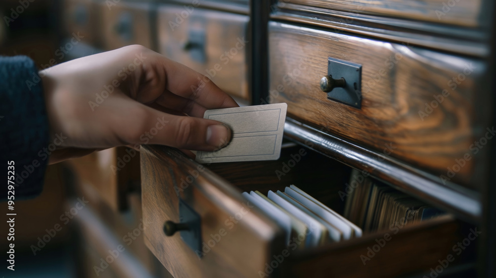 Library Drawer with Index Card. Back to School and Education Concept. Library Drawer with Index Card. Back to School and Education Concept.