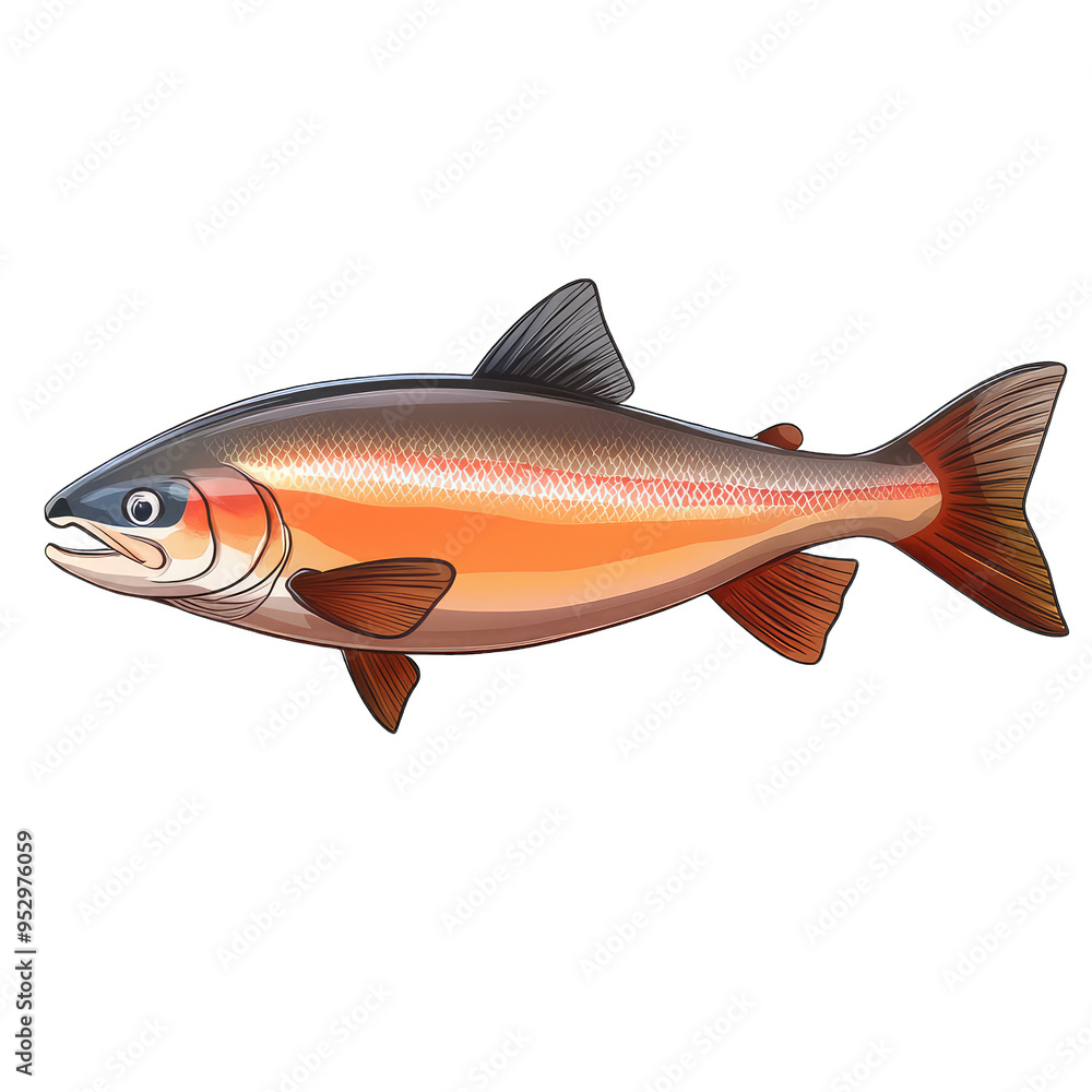 Obraz premium salmon cartoon style