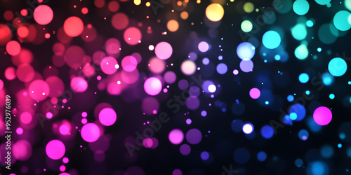 Lots of blurry defocused multicolor lights and glitor. bokeh background