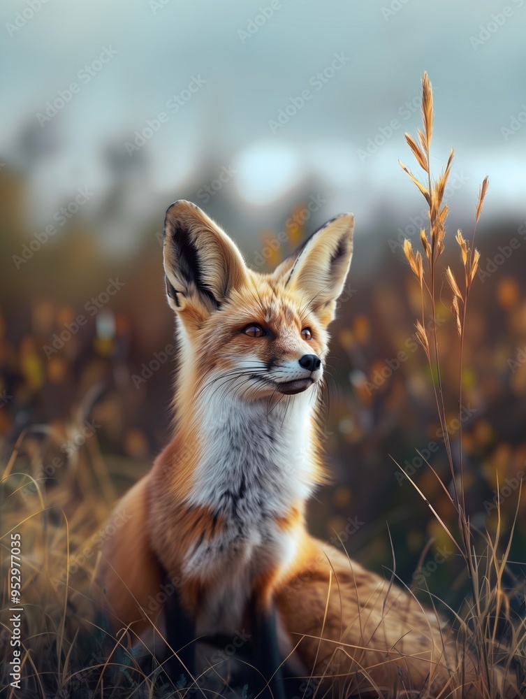 Obraz premium Fennec Fox in Desert, Wild Canine, Majestic Animal in Nature