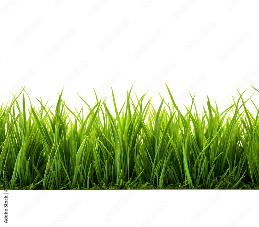 Fototapeta premium Green grass frame isolated on transparent background