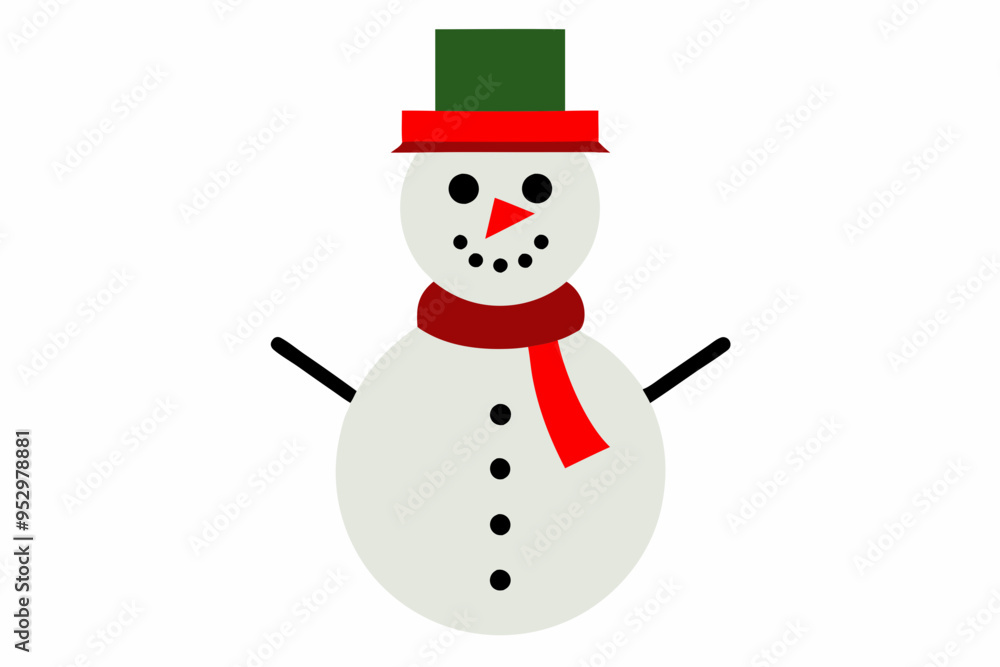 Christmas Santa Claus snowman with hat vector line art illustration Christmas Santa Claus snowman with hat vector line art illustration