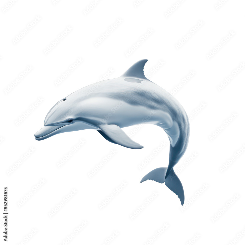 Fototapeta premium Dolphin object isolated on transparent png.