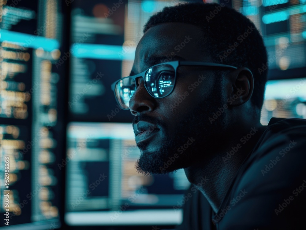 Tech-Savvy Worker in Data Center