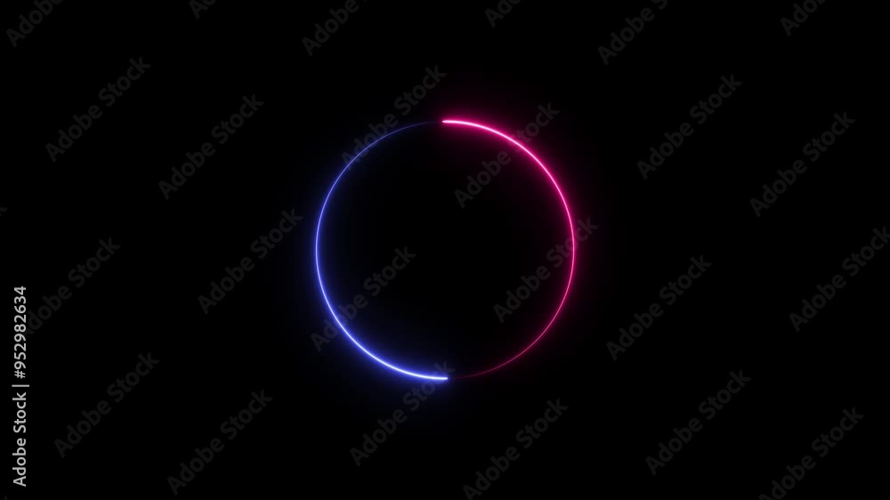 Glowing neon line circle . Neon round frame, circle, ring shape, loading, empty space concept animation. 4k animation Glowing neon line circle . Neon round frame, circle, ring shape, loading, empty space concept animation. 4k animation